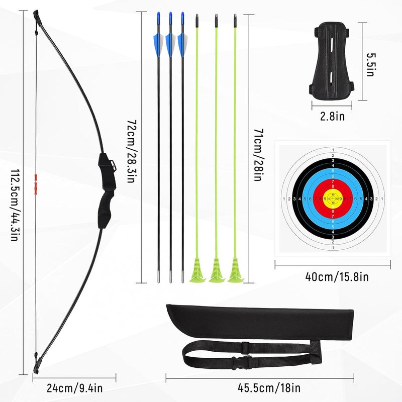 DAUPAN Kids Bow and Arrow Set, 45" Youth Bow and Arrow Archery Set, Bow and Arrow for Kids 8-12 12-14, Longbow Archery Set - Gift for Beginner Archers - Image 2